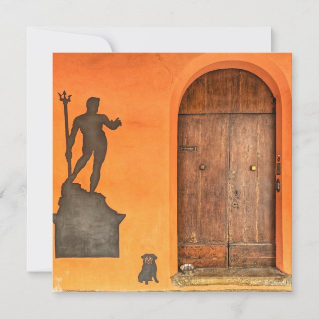 Italienskt gateskonturkort julkort (Framsida)