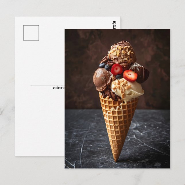 Italienskt gelato, Postcross Vykort (Fram/baksida)