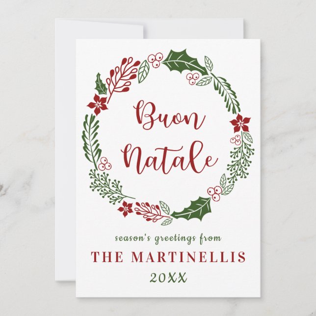 Italienskt God Jul, Anpassat Julkort (Framsida)