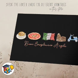 Italienskt Grattis på födelsedagen-kort, Buon Comp Kort
