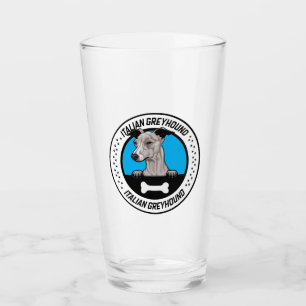 Italienskt greyhound Peeking Illustration Badge Glaskopp