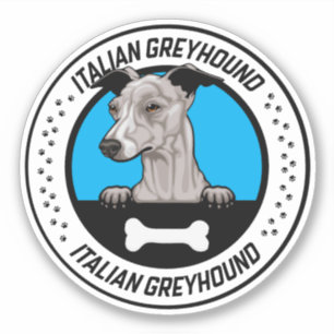 Italienskt greyhound Peeking Illustration Badge Klistermärken