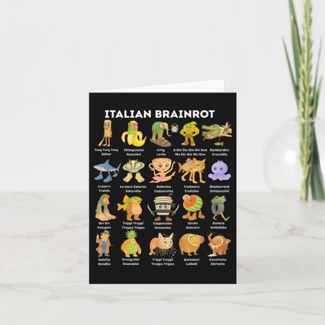 Italienskt hjärnrot-meme för barn pojkar män kvinn kort (Framsida)