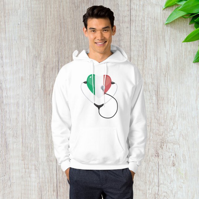 Italienskt hjärta med Stethoscope Healthcare Hoodie (Skapare uppladdad)