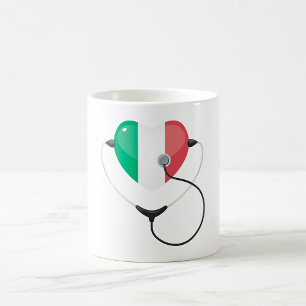 Italienskt hjärta med Stethoscope Healthcare Kaffemugg