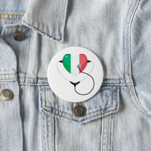 Italienskt hjärta med Stethoscope Healthcare Knapp
