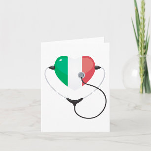 Italienskt hjärta med Stethoscope Healthcare Kort