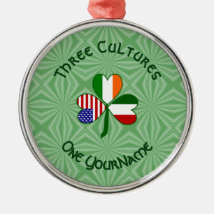 Italienskt irländskt amerikanskt Flaggor Shamrock  Julgransprydnad Metall