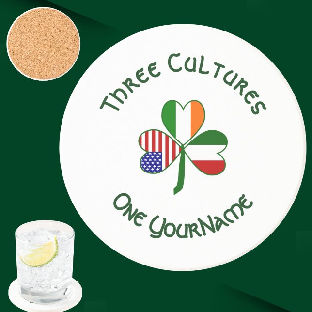 Italienskt irländskt amerikanskt Flaggor Shamrock  Underlägg (Skapare uppladdad)