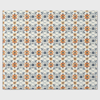 Italienskt kakelpresentpapper, Terrakotta Blått Mö Presentpapper