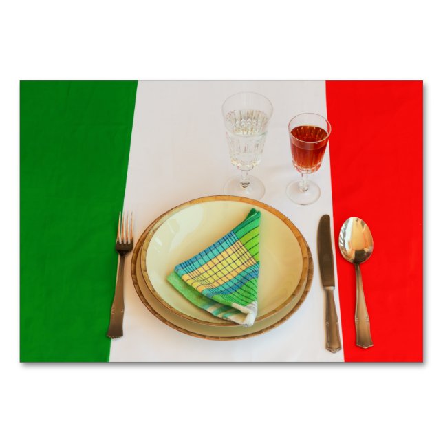 ITALIENSKT KOKBORDSKORT BORDSNUMMER (Framsidan)