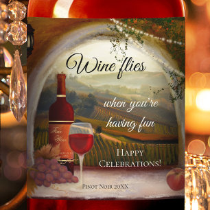 Italienskt konsthistoriskt Vin-märke Vinflaska Etikett