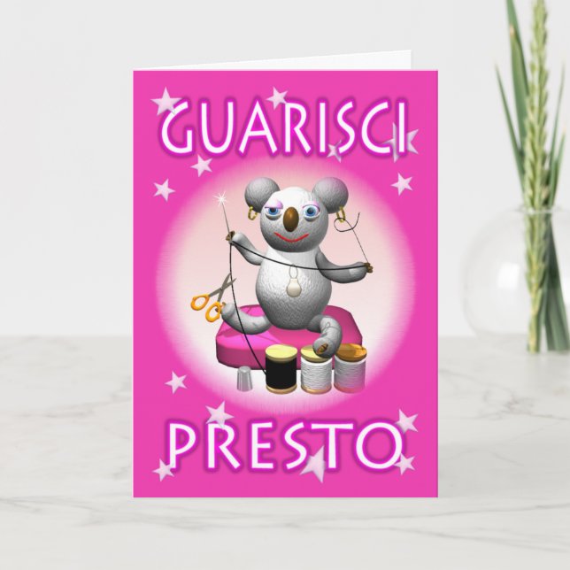 Italienskt kort för att komma snart Quarisci Prest (Framsida)