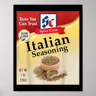 Italienskt kryddmix krydda kostym semester krydda poster