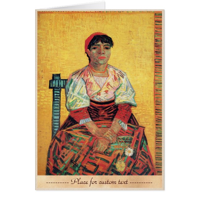 Italienskt kvinnaporträtt som målar Vincent Van OBS Kort (Framsidan)