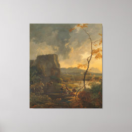 Italienskt landskap med antiken Tempietto, Adam Canvastryck