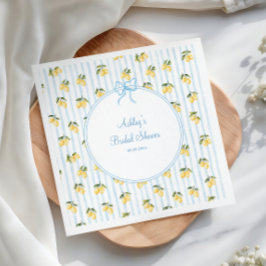 Italienskt lemon blå båge bröllopsduschpapper pappersservett