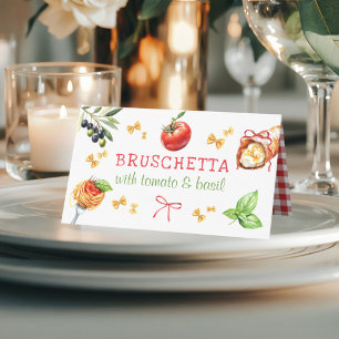 Italienskt mat heliga cannoli fest bord plats kort