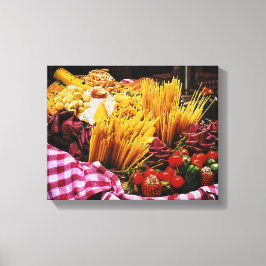 Italienskt matfoto, köksväggsdekaler canvastryck