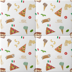 Italienskt matpizza pastatiramisu kök kakelplatta
