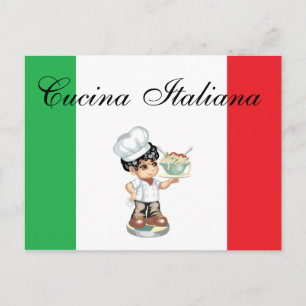 Italienskt matrecept-kort vykort