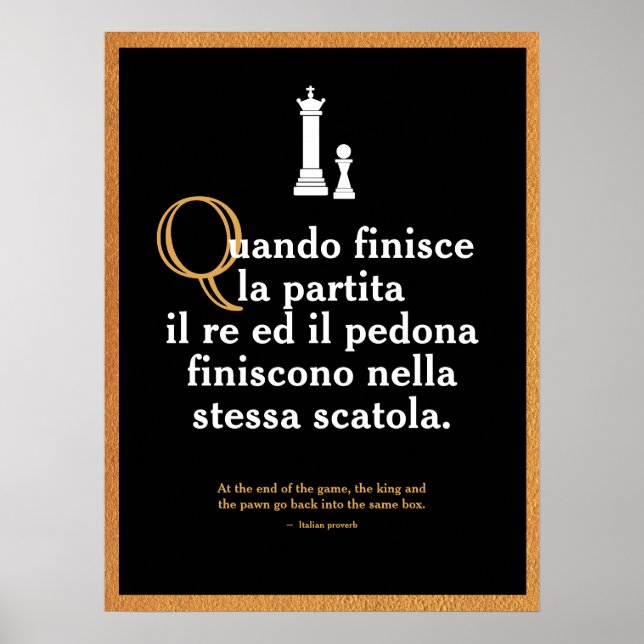 Italienskt ordspråk poster (Framsidan)