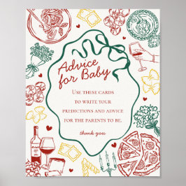Italienskt Pastabarnvakt Tips för Bebis Poster