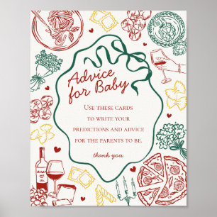 Italienskt Pastabarnvakt Tips för Bebis Poster