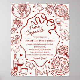 Italienskt pastabarnvigning Tidskapselspel Poster