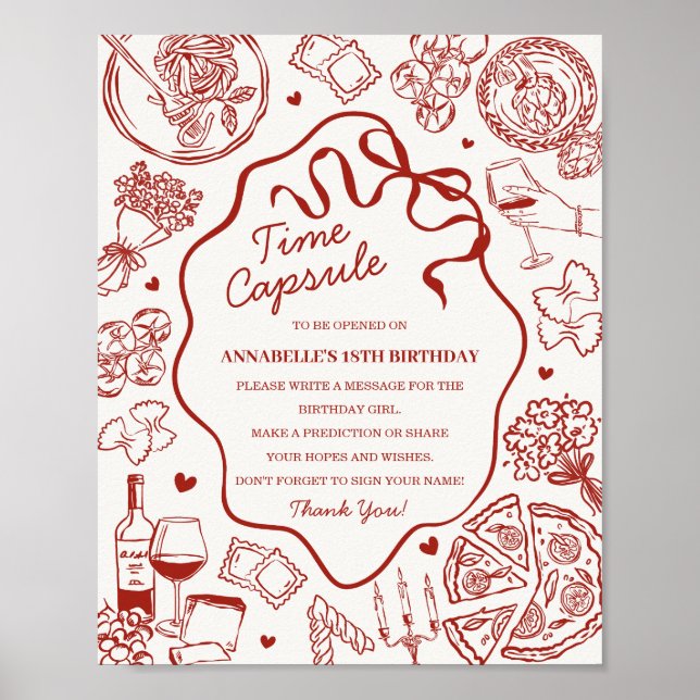 Italienskt pastabarnvigning Tidskapselspel Poster (Framsidan)