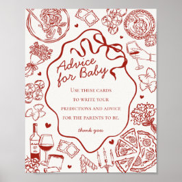 Italienskt Pastabarnvigningstips för Bebis Poster