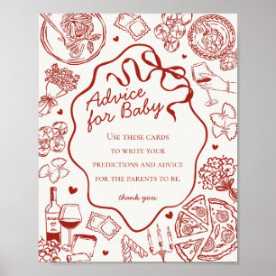 Italienskt Pastabarnvigningstips för Bebis Poster