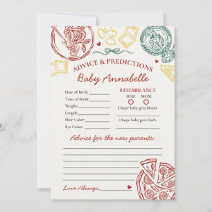 Italienskt pastaråd för baby shower-kort inbjudningar
