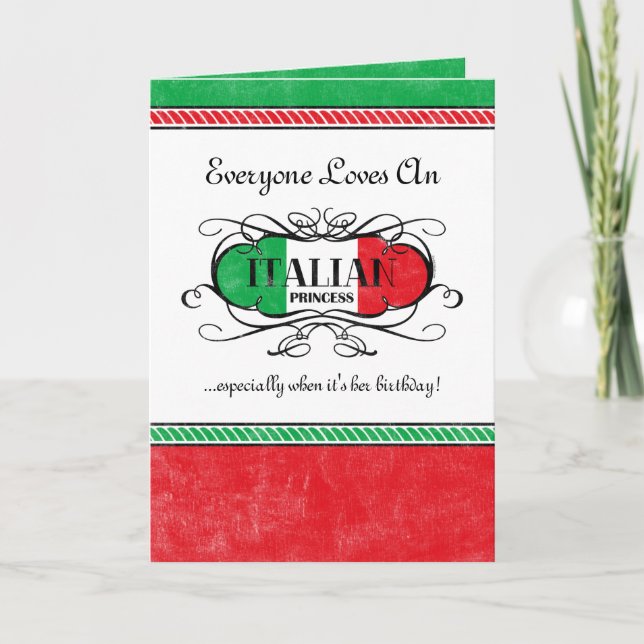 Italienskt Princess Personlig Card Kort (Framsida)