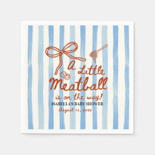 Italienskt tema för baby shower Blå ränder Pappersservett