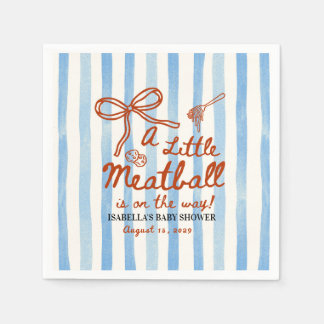 Italienskt tema för baby shower Blå ränder Pappersservett