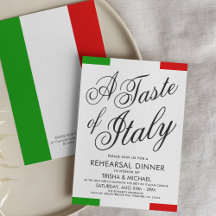 Italienskt teminummer | Rehearsal Dinner Inbjudan