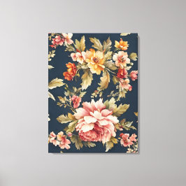 Italienskt vackert Blommönster Canvastryck