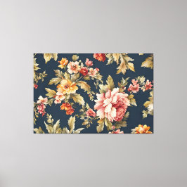 Italienskt vackert Blommönster Canvastryck