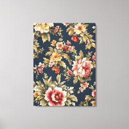 Italienskt vackert Blommönster Canvastryck