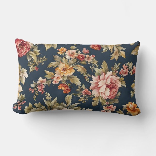 Italienskt vackert Blommönster Lumbarkudde (Framsida)