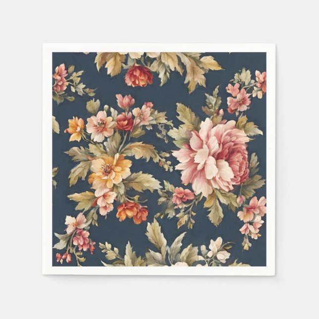 Italienskt vackert Blommönster Pappersservett (Framsidan)