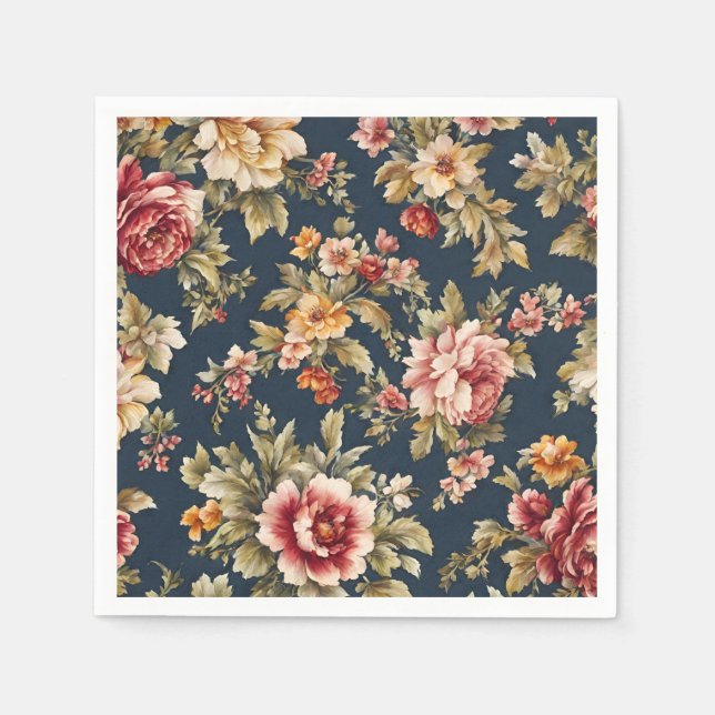 Italienskt vackert Blommönster Pappersservett (Framsidan)