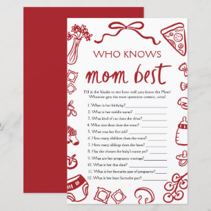 Italienskt Vem Känner Mamma Bäst Bebis Shower-spel