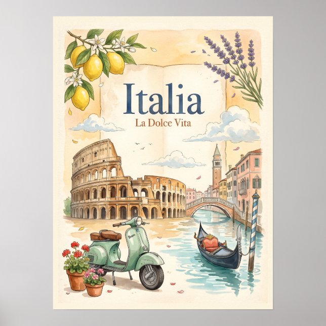 Italienskt Vintage-rese Poster (Framsidan)