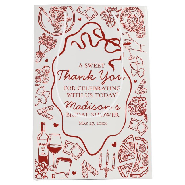 Italjensk Pasta Det är kärlek Bröllopsfavor för br (Framsidan)