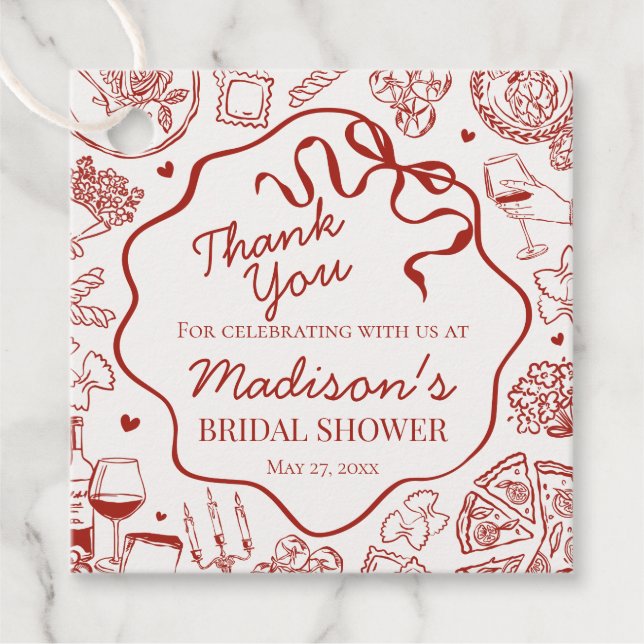 Italjensk Pasta Det är Kärlek Bröllopsfest Gåvor Etiketter (Framsida)