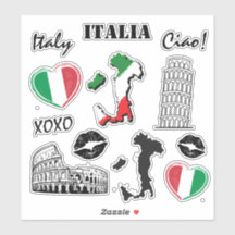 Italy 12pc Variety Sticker Pack