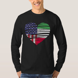 Italy American Grown Heart USA Patriot Heritage Mo T Shirt