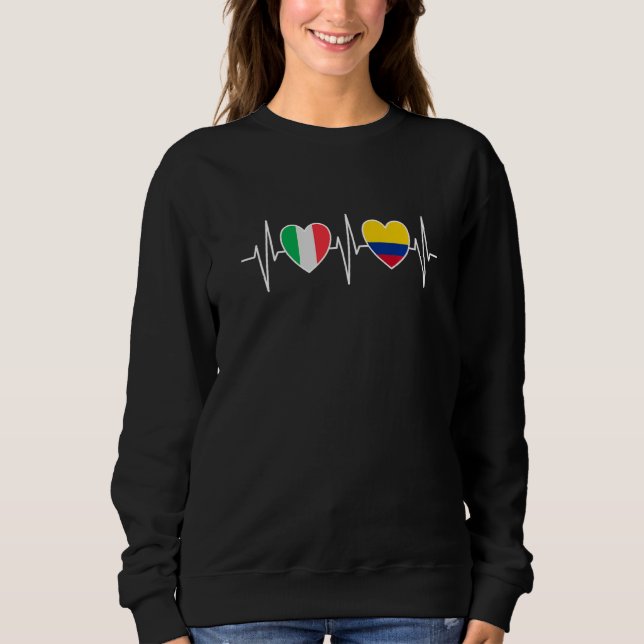 Italy And Colombia Colombian Flag Flags Premium T Shirt (Framsida)